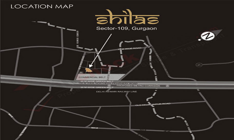 RAHEJA SHILAS Gurgaon Location Map
